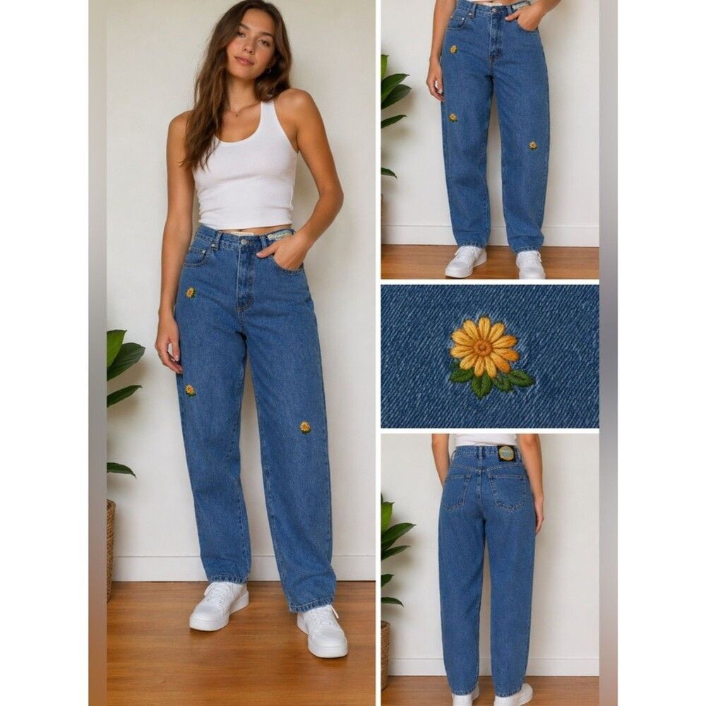 Repair Brand vintage sunflower embroidered jeans size7/8